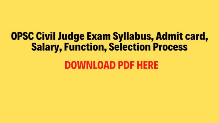 opsc civil judge exam syllabus