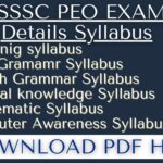 OSSSC PEO Exam Syllabus