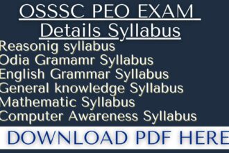 OSSSC PEO Exam Syllabus