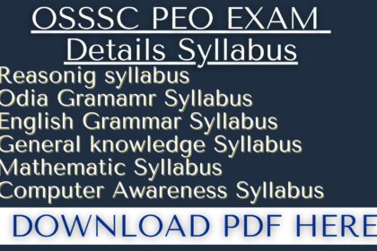 OSSSC PEO Exam Syllabus